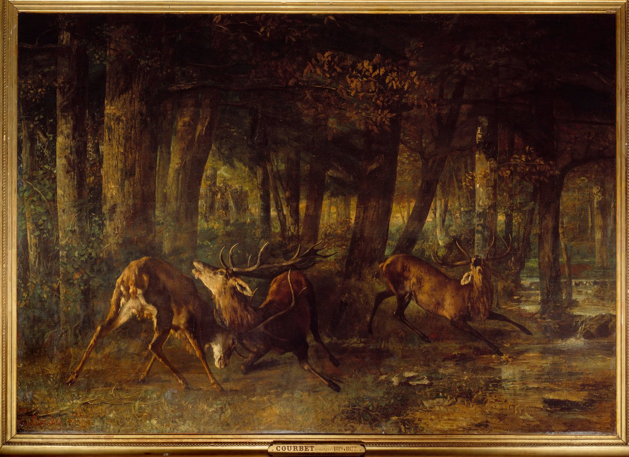Frühlingsbrunst, Hirschkampf von Gustave Courbet