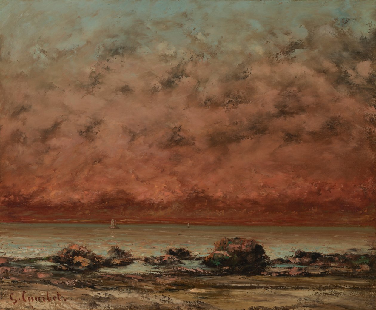 Die schwarzen Felsen bei Trouville von Gustave Courbet