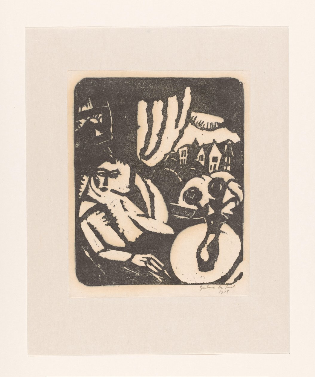 Vrouw zittend bij een venster von Gustave De Smet (signed by artist)