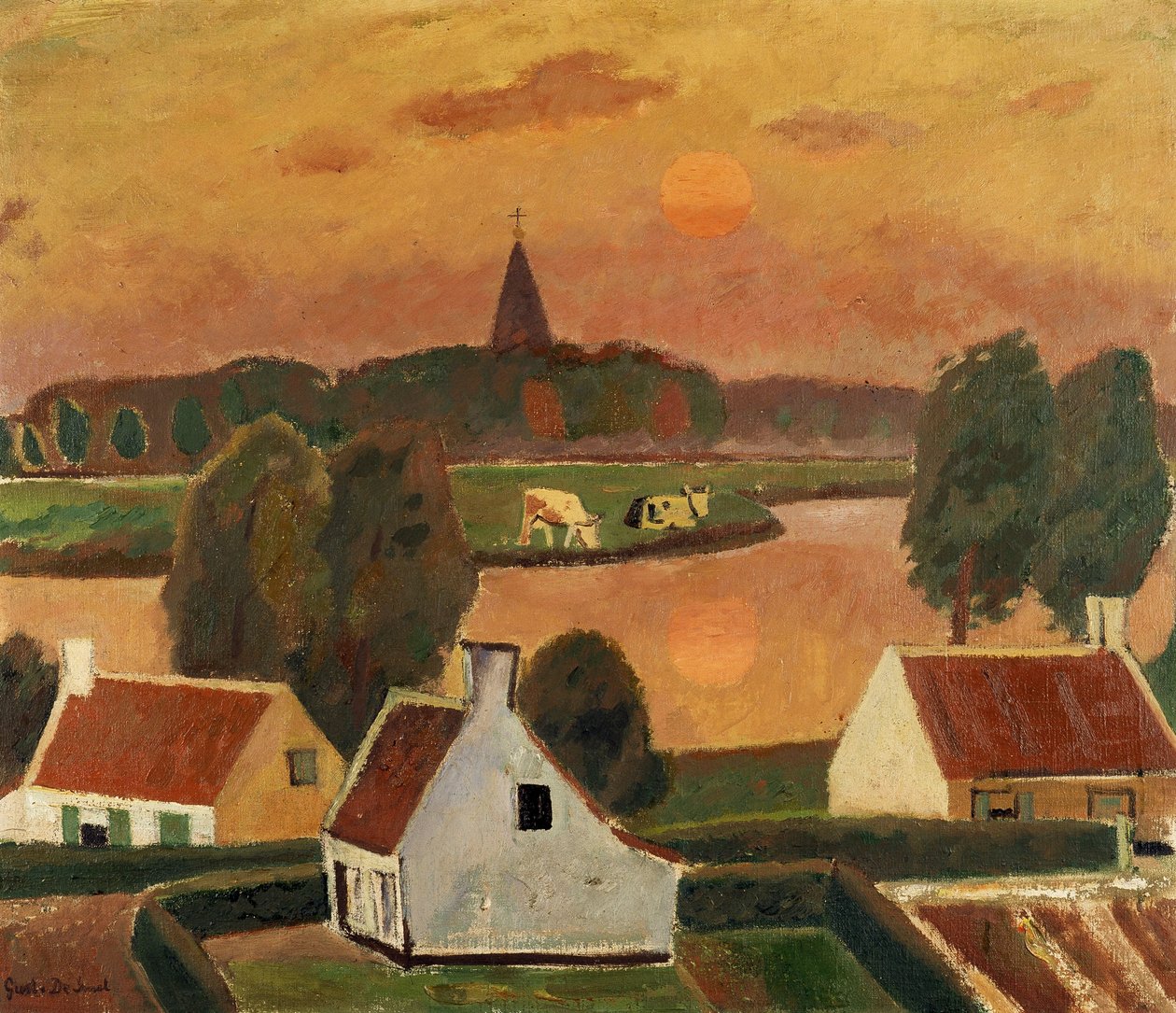 Ansicht eines Dorfes von Gustave de Smet