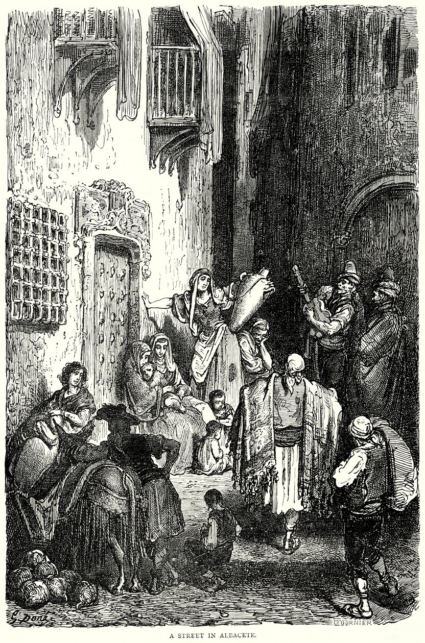 Eine Straße in Albacete von Gustave Dore
