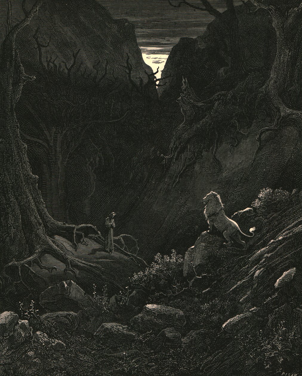 Ein Löwe kam, gegen mich wie es erschien, um 1890 von Gustave Dore