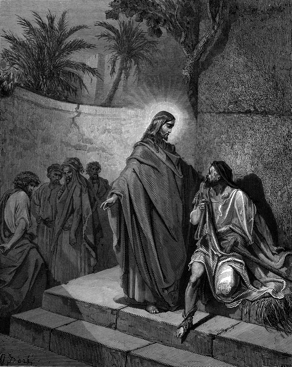 Christus heilt den Gelähmten, 1866 von Gustave Dore