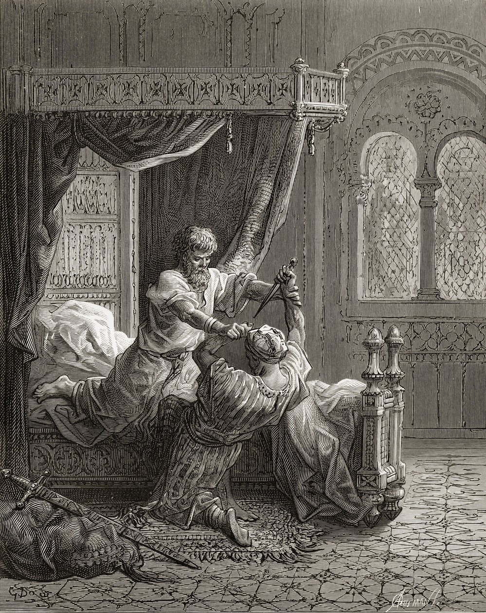 Edward I. (1239-1307) von England tötet seinen Attentäter im Juni 1272, Illustration aus 