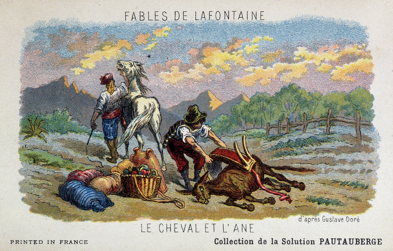 Fabel von La Fontaine: das Pferd und der Esel nach Gustave Doré von Gustave Dore