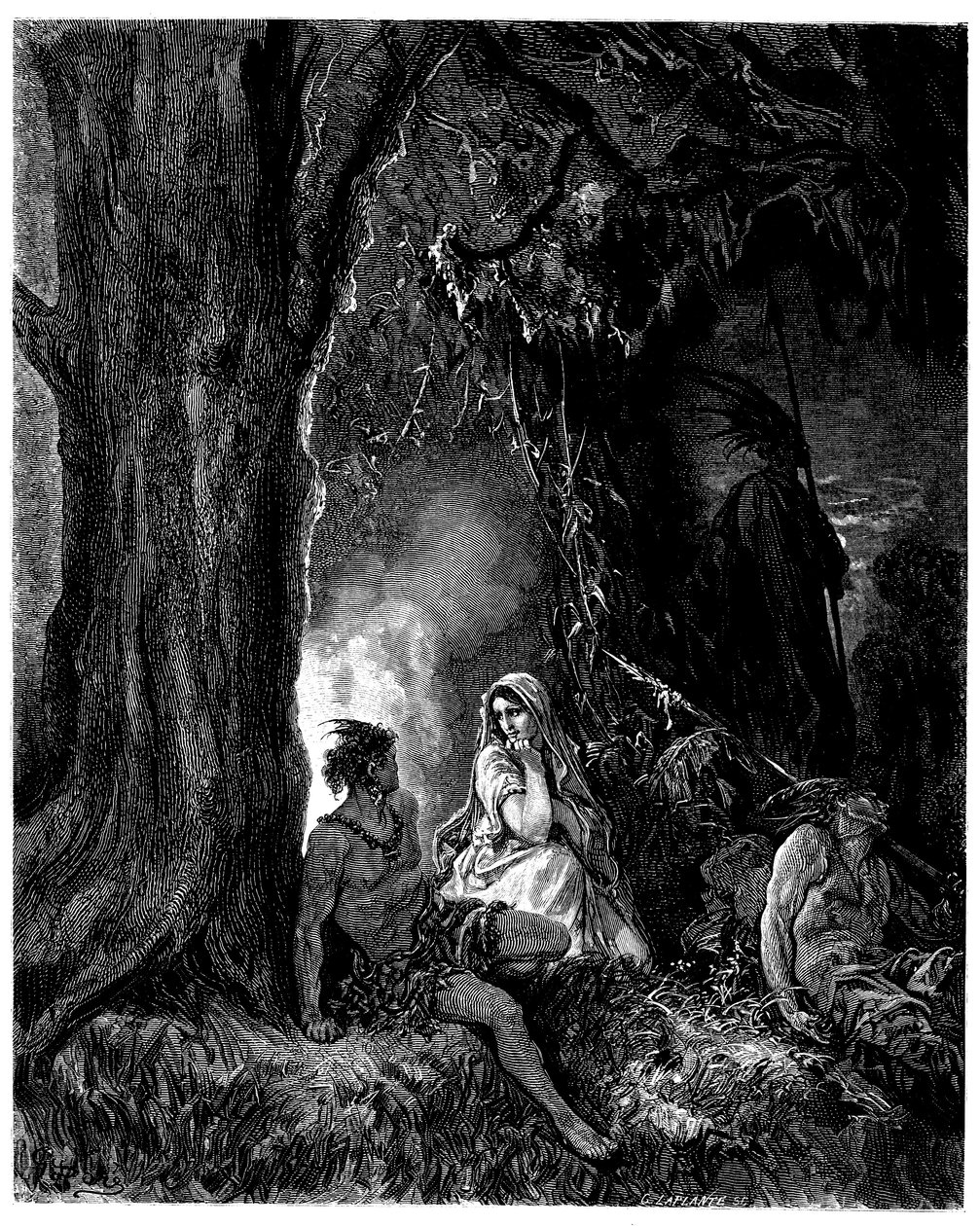 Illustration von Gustave Doré für den Roman von François René de Chateaubriand, Atala, Ausgabe Hachette 1863 von Gustave Dore