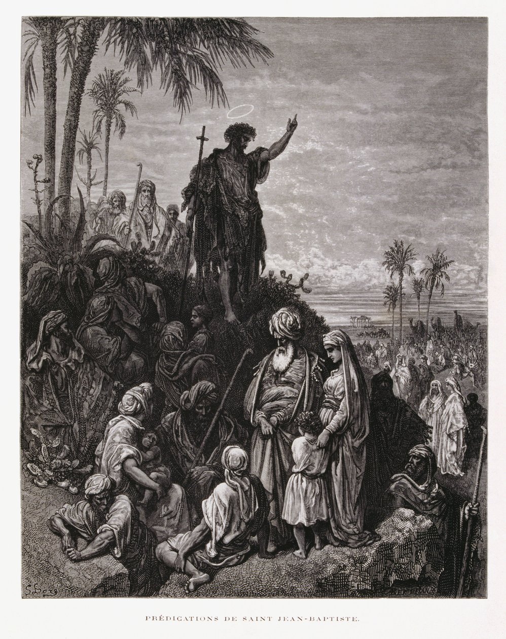 Johannes der Täufer predigt, Illustration aus der Dore-Bibel von Gustave Dore
