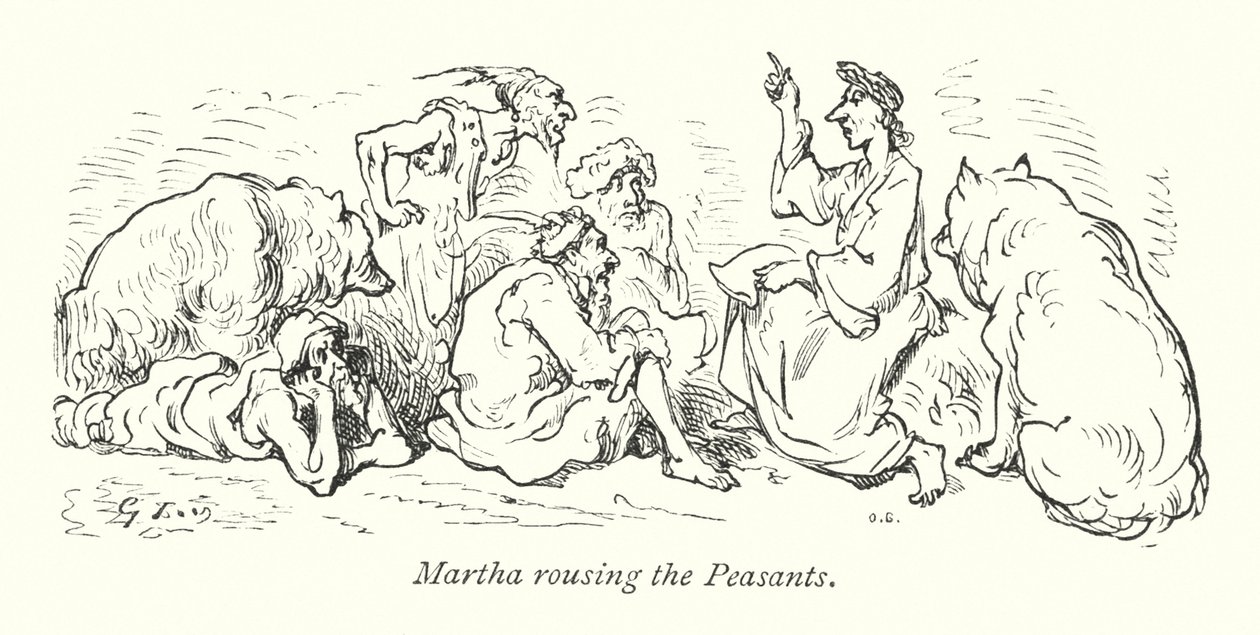Martha weckt die Bauern von Gustave Dore