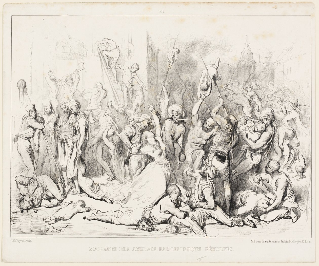 Massaker an den Engländern durch aufständische Hindus von Gustave Dore