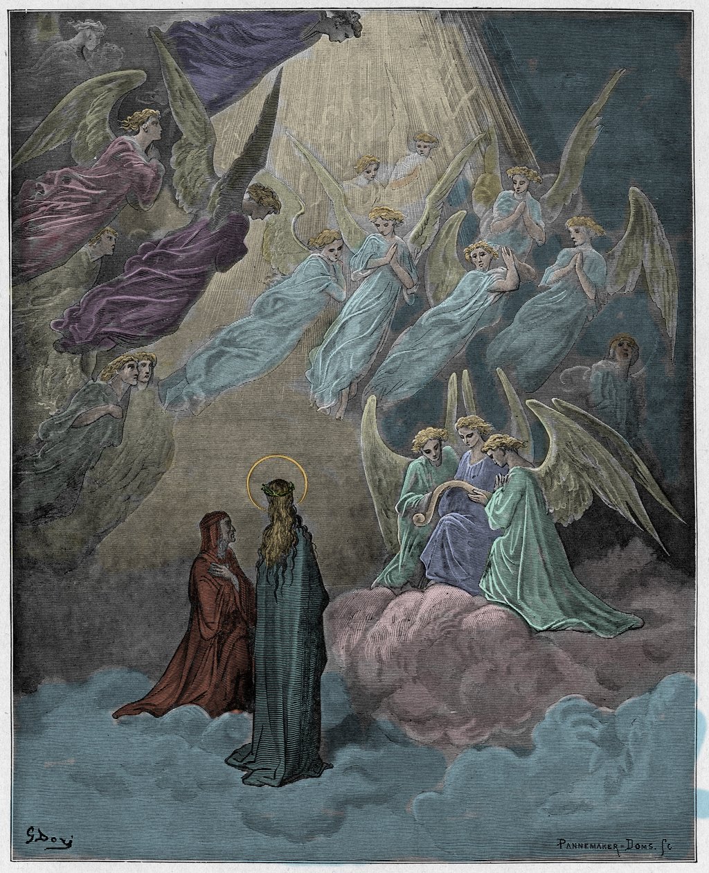Paradiso, Gesang 21: Die leuchtenden Seelen singen, Illustration aus "Die Göttliche Komödie" von Dante Alighieri, 1885 von Gustave Dore