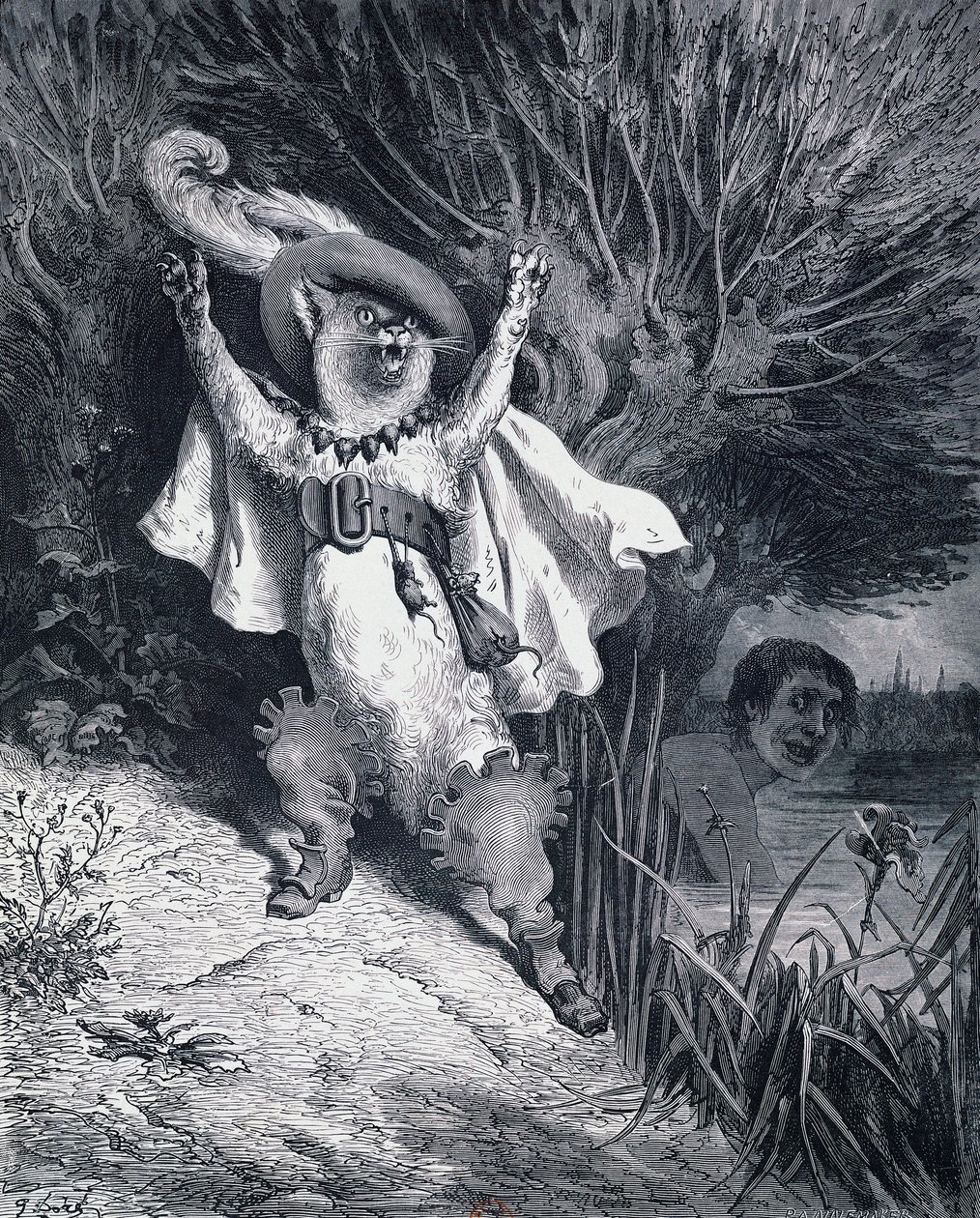 Der gestiefelte Kater, Illustration von Gustave Doré für das Märchen von Charles Perrault von Gustave Dore