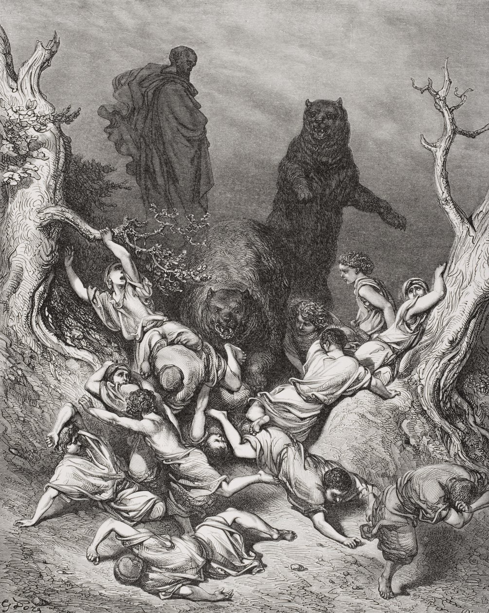 Die von Bären getöteten Kinder, Illustration aus Dores 