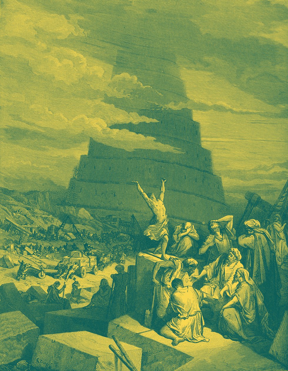 Die Verwirrung der Sprachen (Turm zu Babel) - Bibel von Gustave Dore