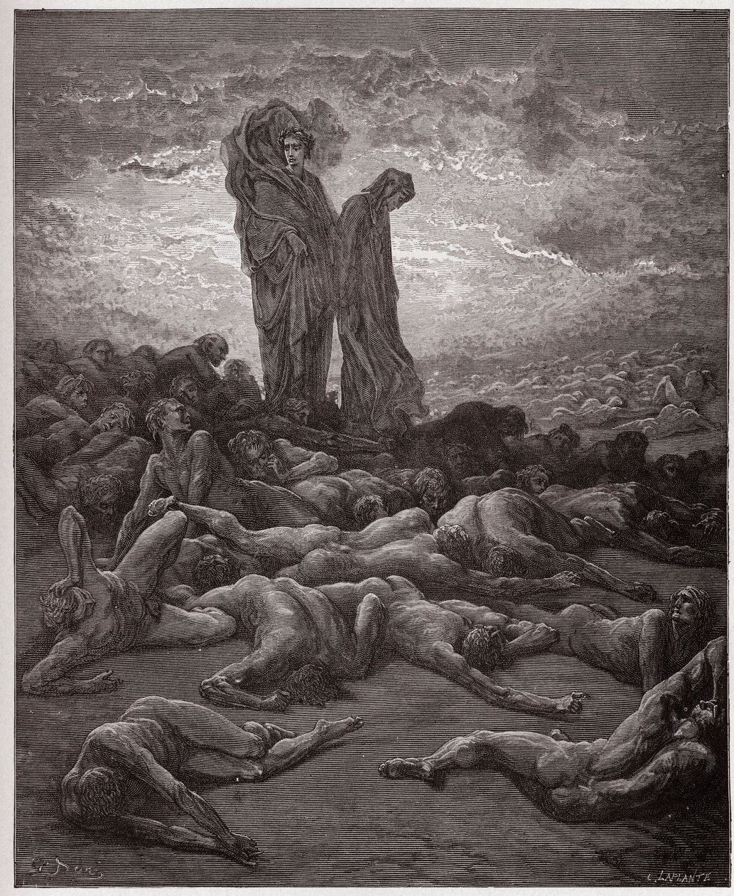 Die Göttliche Komödie (La Divina Commedia), Purgatorio, Gesang 20: Die Seelen der Habgierigen - von Dante Alighieri (1265-1321) - Illustration von Gustave Doré (1832-1883) von Gustave Dore