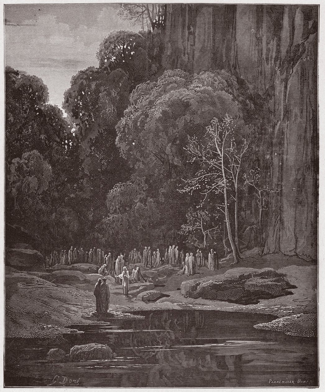 Die Göttliche Komödie, Purgatorio, Gesang 5: Die späten Büßer singen das Miserere - von Dante Alighieri (1265-1321) - Illustration von Gustave Doré (1832-1883) von Gustave Dore