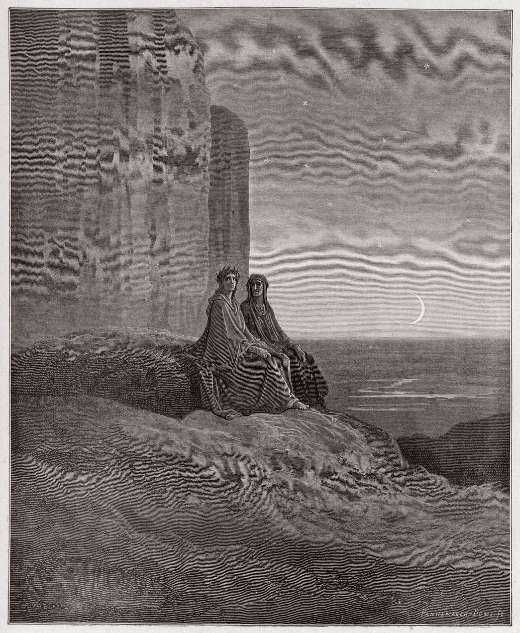 Die Göttliche Komödie, Purgatorio, Gesang 9: Dämmerung - von Dante Alighieri (1265-1321) - Illustration von Gustave Doré (1832-1883) von Gustave Dore