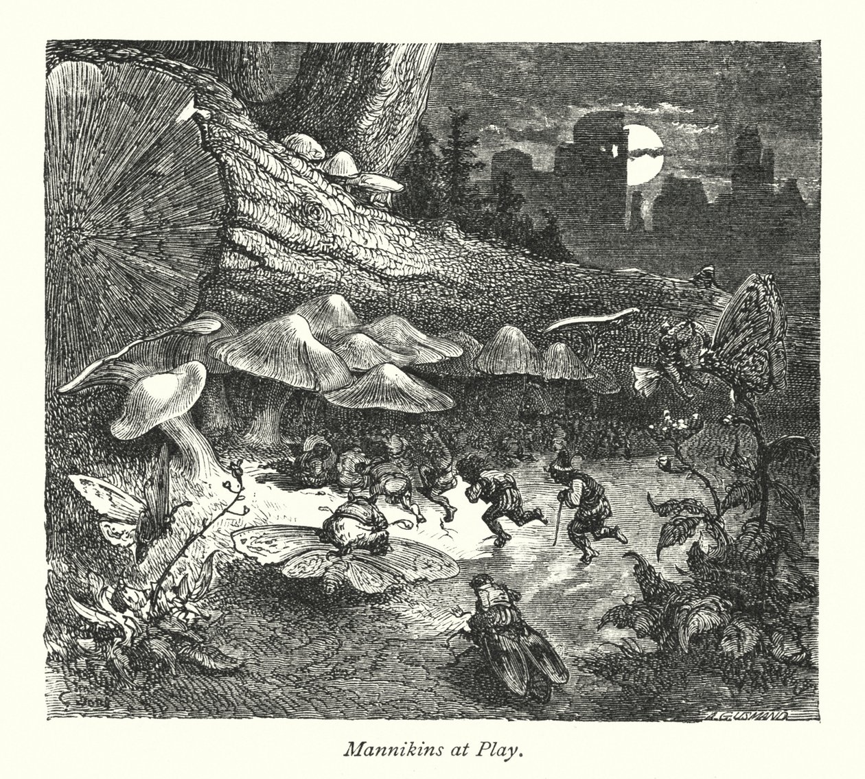 Das Schloss der Männchen (Gravur) von Gustave Dore