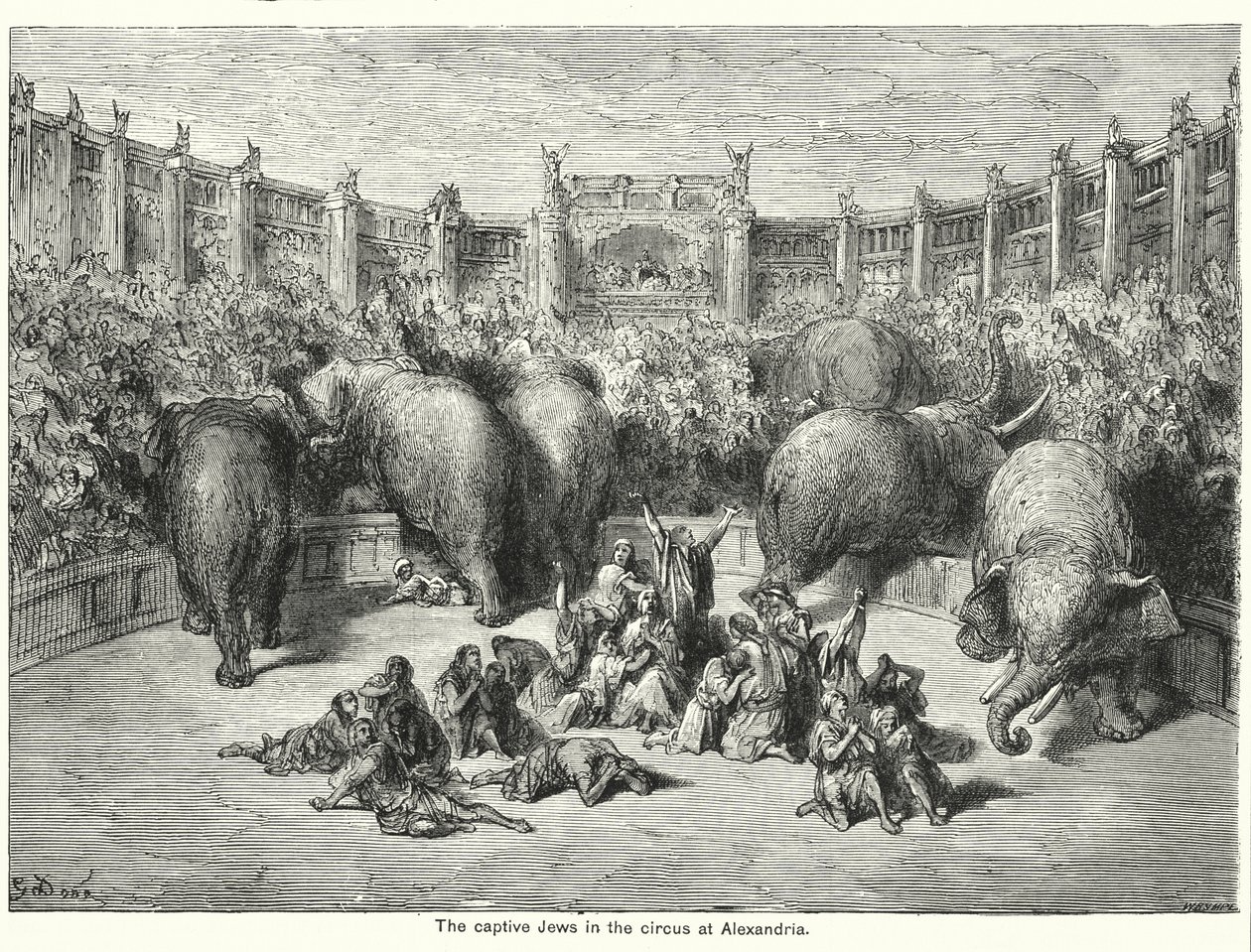 Die gefangenen Juden im Zirkus von Alexandria von Gustave Dore
