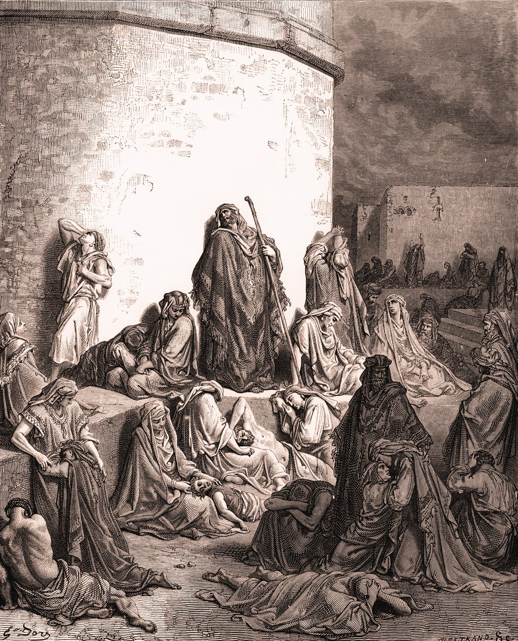 Das Volk trauert über Jerusalem, von Gustave Doré - Bibel von Gustave Dore