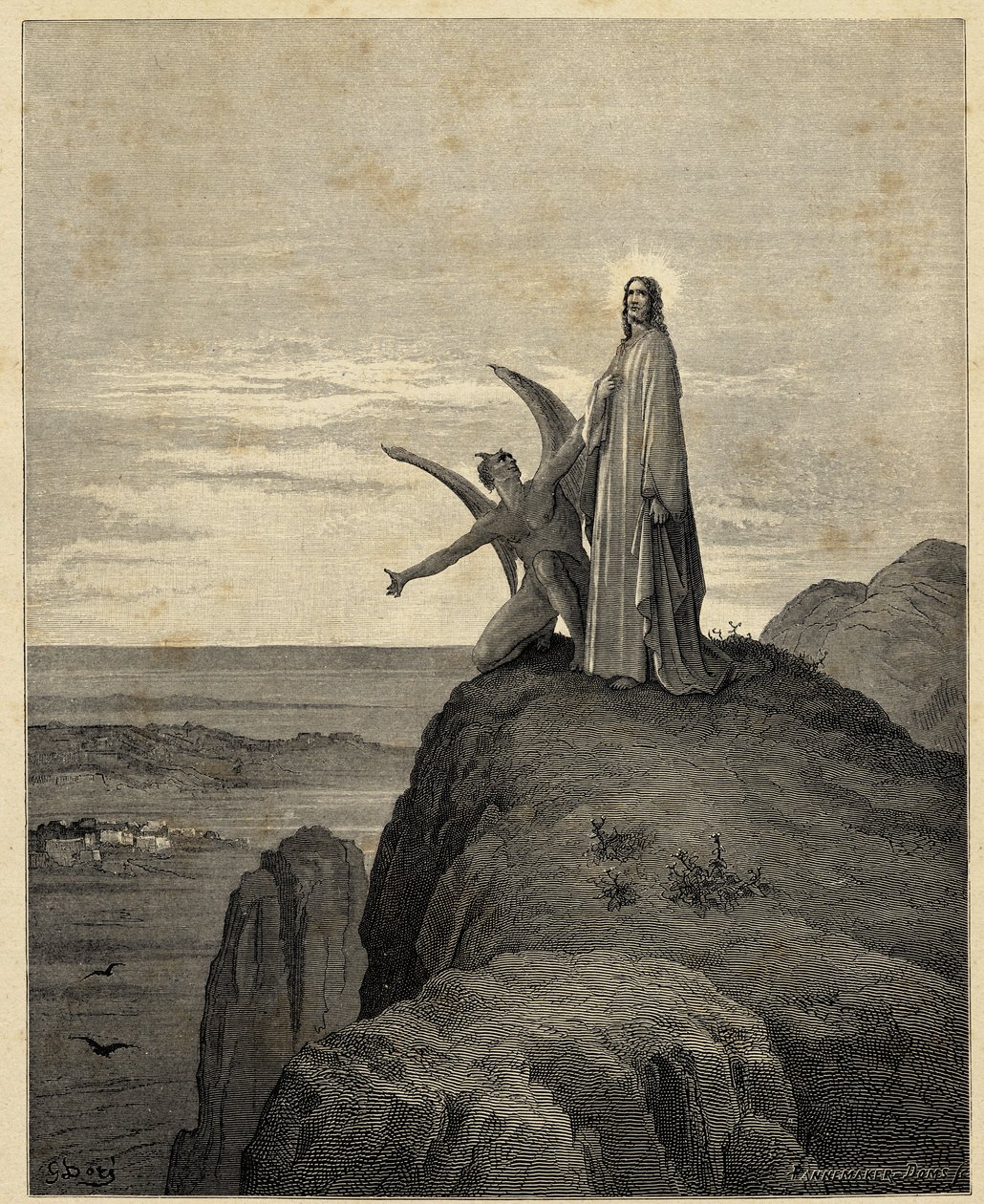 Die Versuchung Christi, Illustration von Gustave Doré für die Bibel, 1866 von Gustave Dore