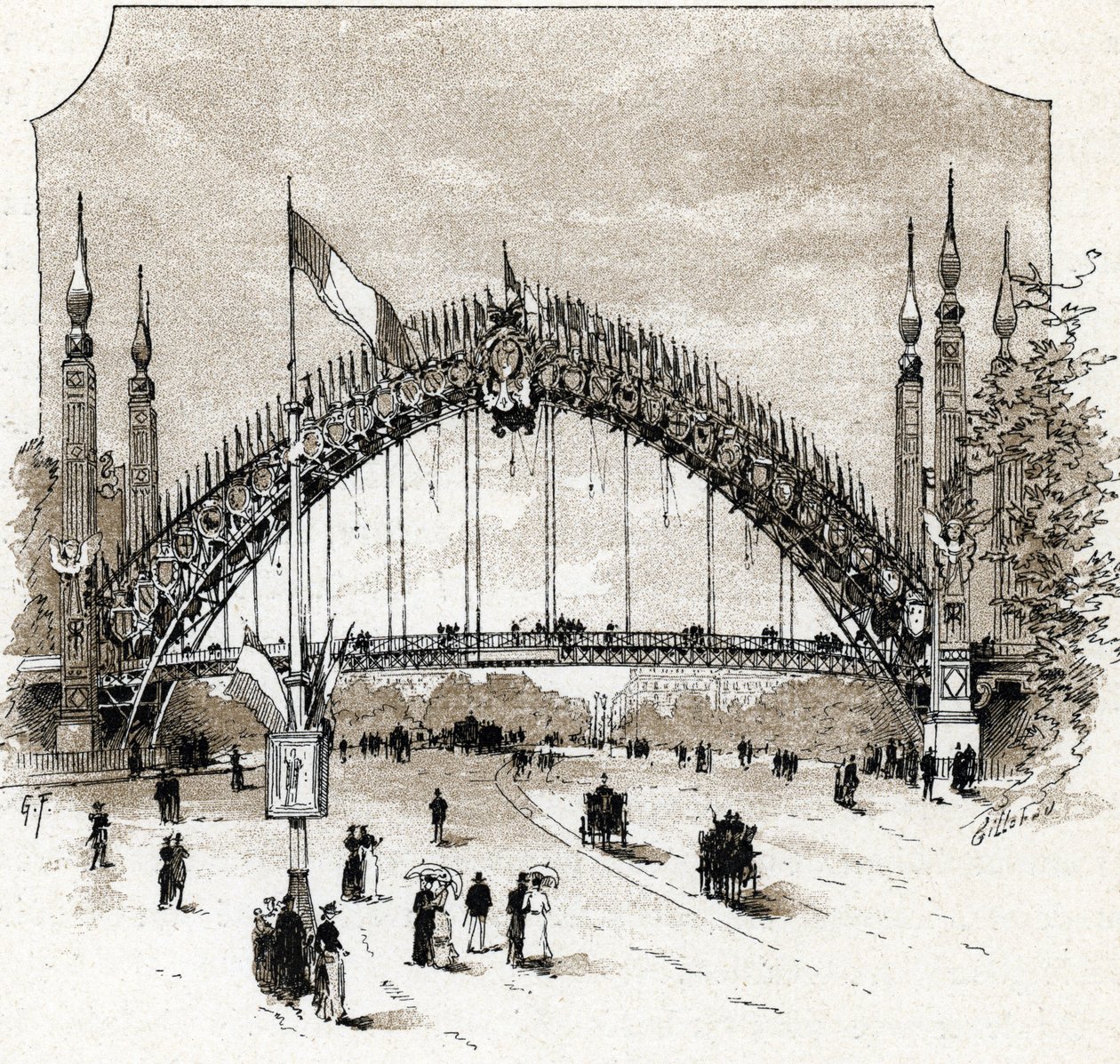 Ansicht der Fußgängerbrücke Pont de l