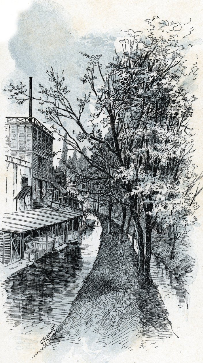 Ansicht der beiden Bievre-Flüsse vom Boulevard d
