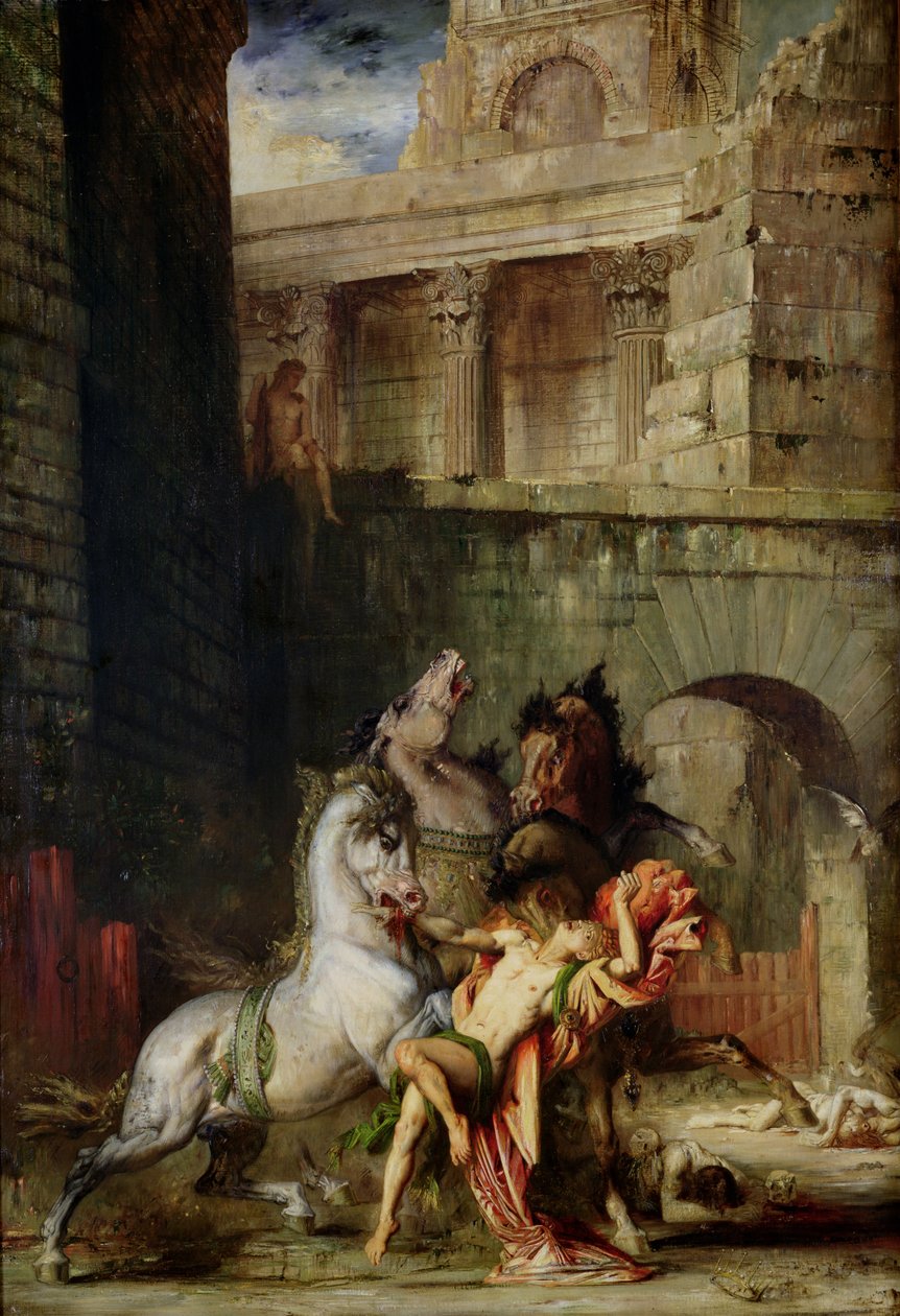 Diomedes wird von seinen Pferden gefressen, 1865 von Gustave Moreau