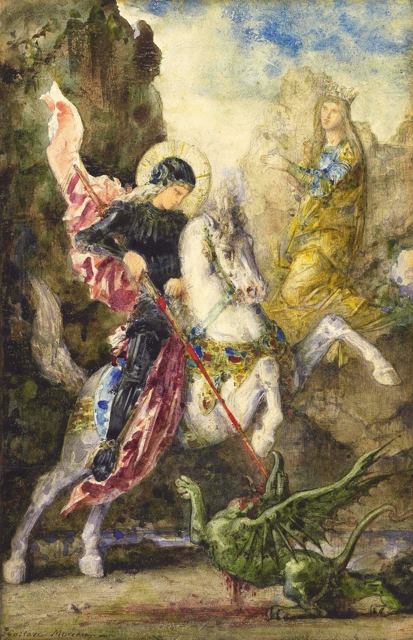 Saint George und der Drache von Gustave Moreau