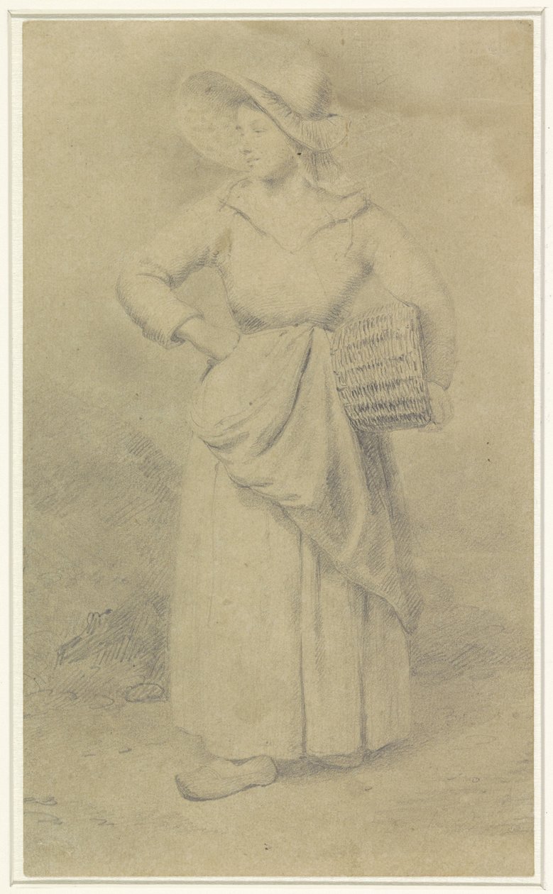 Stehende Magd mit einem Korb unter dem Arm von Gustave Wappers