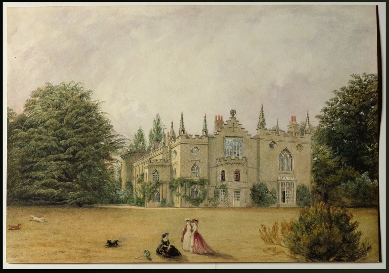Blick auf Strawberry Hill, Middlesex vom Garten von Gustavus Ellinthorpe Sintzenich