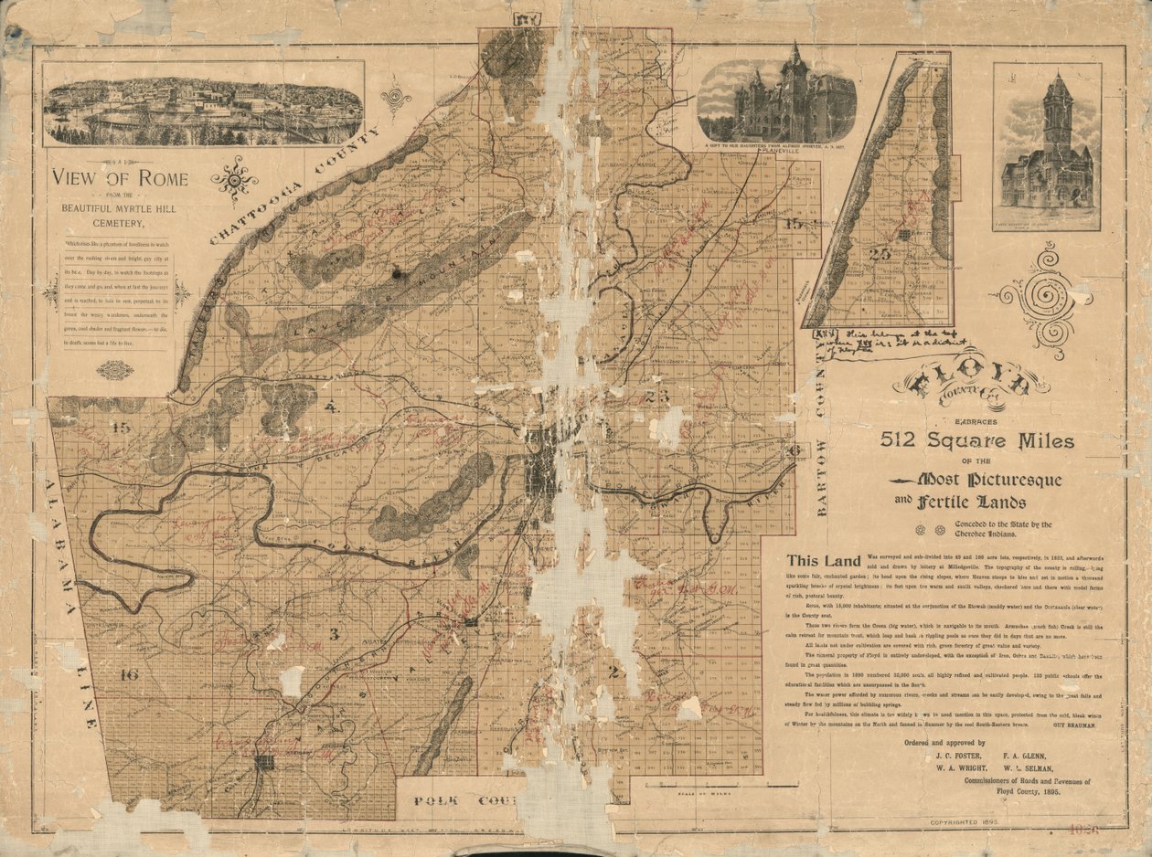 Floyd County, Ga. umfasst 512 Quadratmeilen der malerischsten und fruchtbarsten Ländereien, die dem Staat von den Cherokee-Indianern zugestanden wurden von Guy Beauman