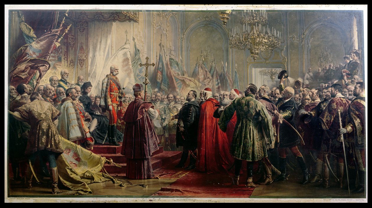 Kaiser Franz Joseph I. (1830-1916) und Kaiserin Elisabeth (1837-98) in Budapest, 8. Juli 1896 von Gyula Benczúr