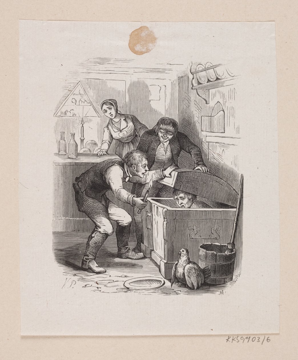 Illustration zu "Lille Claus og store Claus" in H.C. Andersen, "Eventyr og Historier", Band 1 von H.P. Hansen