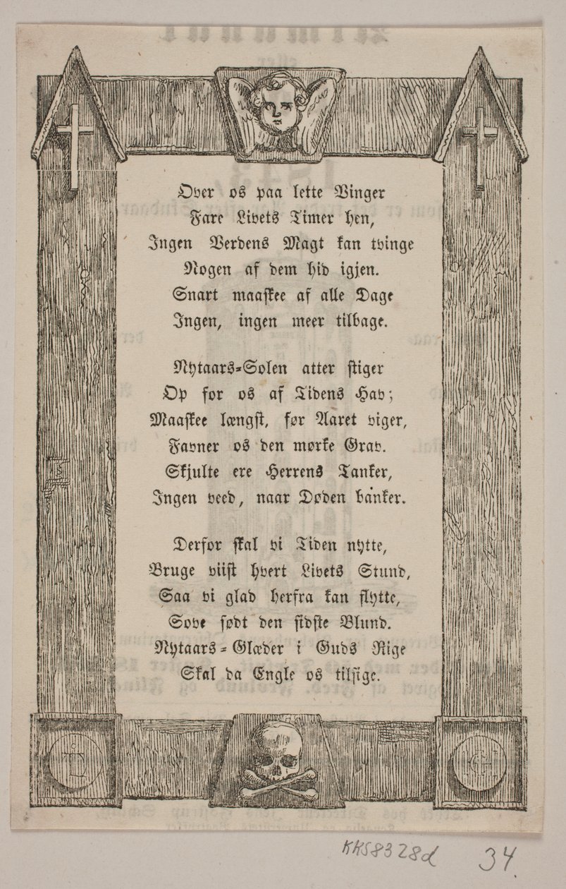 Rahmung mit Engelskopf, Kreuz und Schädel von H. C. Henneberg