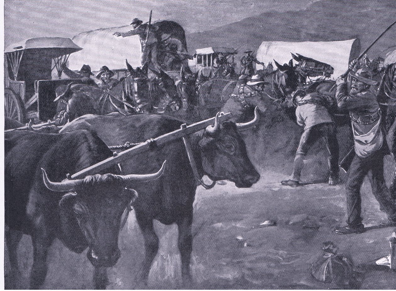 Ein eiliger Aufbruch, Illustration aus After Pretoria: The Guerilla War, 1902 von H. Dixon