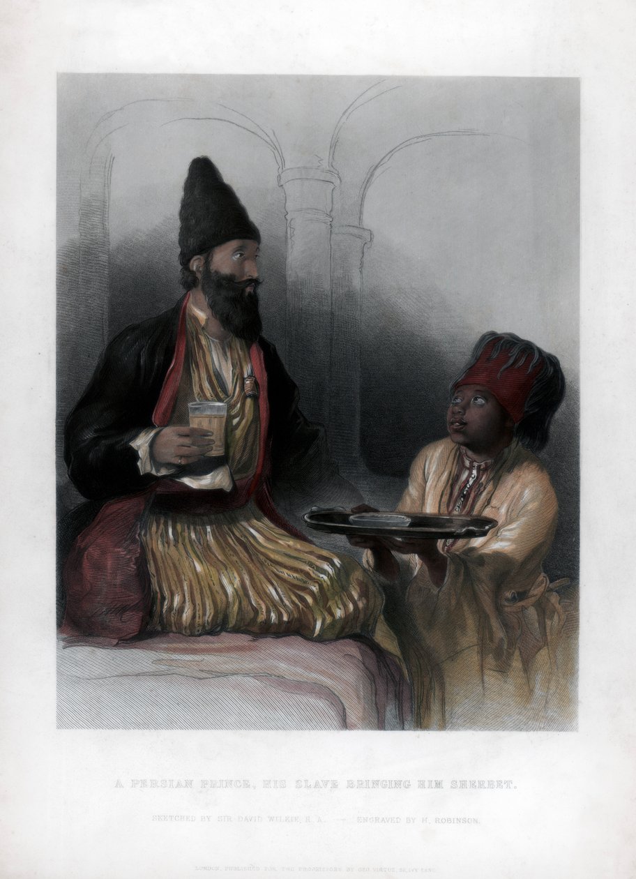 Ein persischer Prinz, sein Sklave bringt ihm Sorbet von H. Robinson