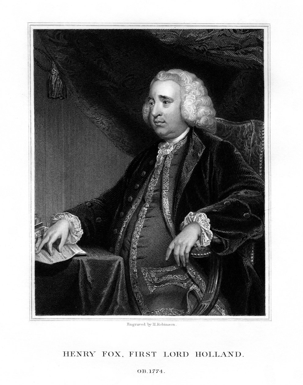Henry Fox, 1. Baron Holland, Whig-Politiker, 1832 von H. Robinson