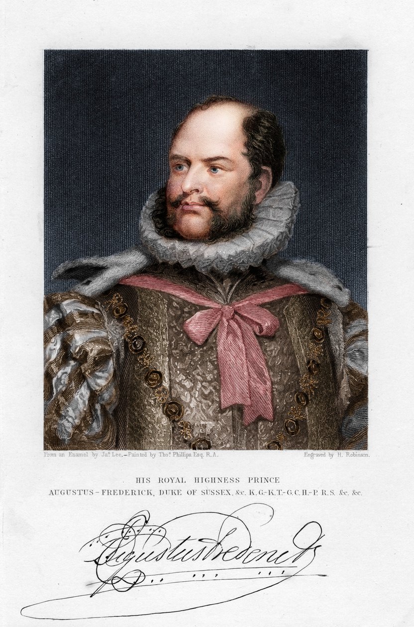 Prinz Augustus Frederick, Herzog von Sussex, 19. Jahrhundert von H. Robinson