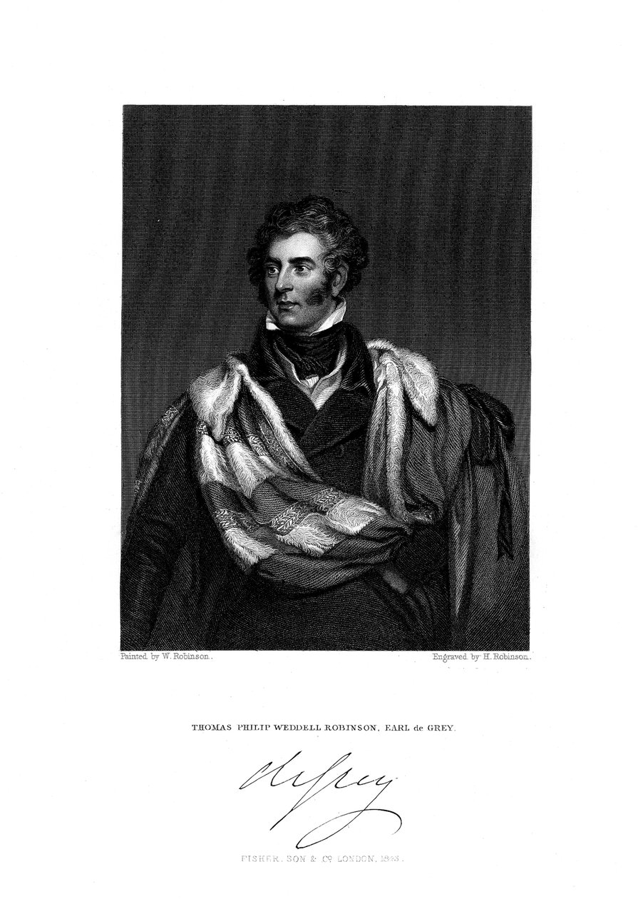 Thomas Philip Robinson, 2. Earl de Grey, 1781-1859 von H. Robinson