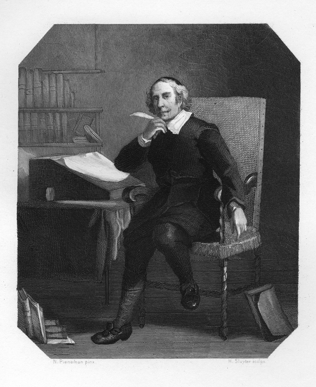 Joost van den Vondel, niederländischer Dichter und Dramatiker des 17. Jahrhunderts von H. Sluyter