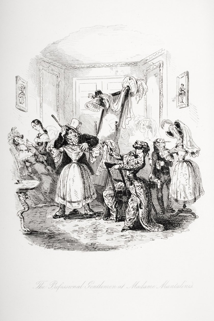 Der professionelle Herr bei Madame Mantalini, Illustration aus 