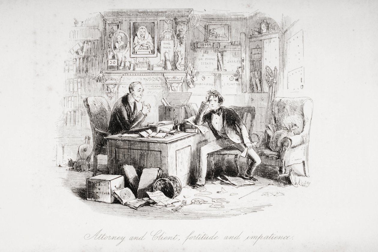 Anwalt und Mandant, Tapferkeit und Ungeduld, Illustration aus 