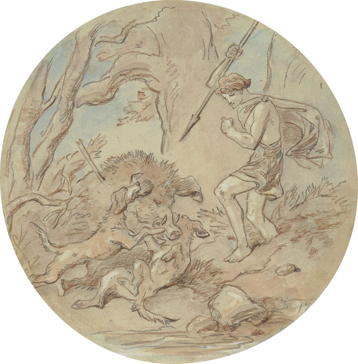 Eines von achtzehn Designs für eine Serie von Platten, die Venus und Adonis illustrieren von Hablot Knight Browne