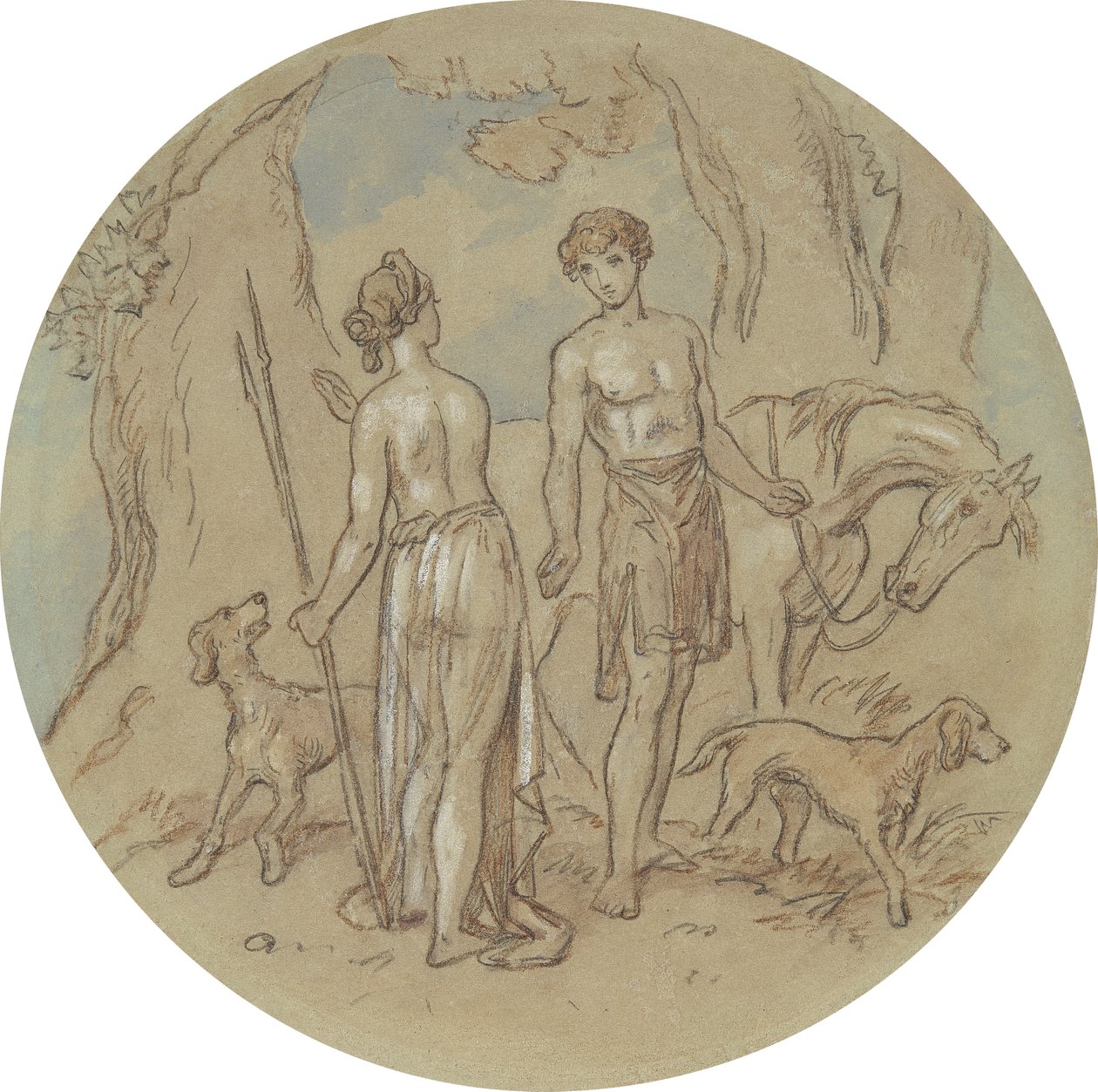 Eines von achtzehn Designs für eine Serie von Platten, die Venus und Adonis illustrieren von Hablot Knight Browne