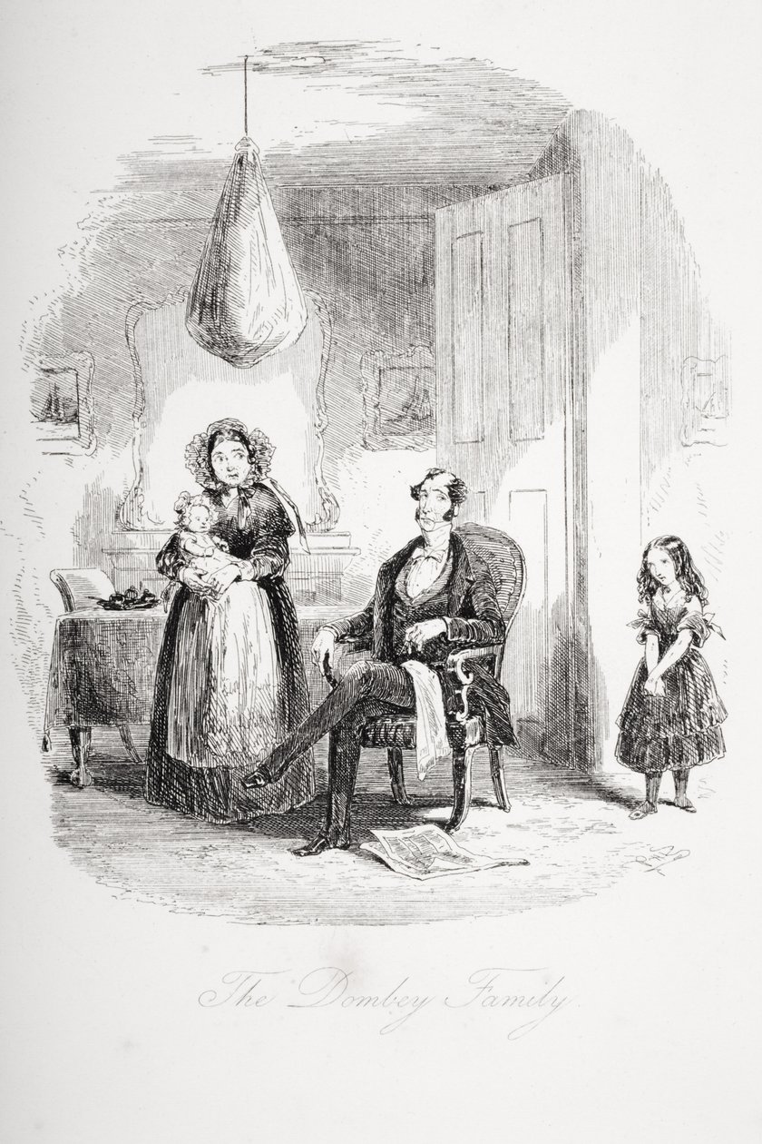 Die Familie Dombey, Illustration aus Dombey und Sohn von Charles Dickens (1812-70) erstmals veröffentlicht 1848 von Hablot Knight Browne