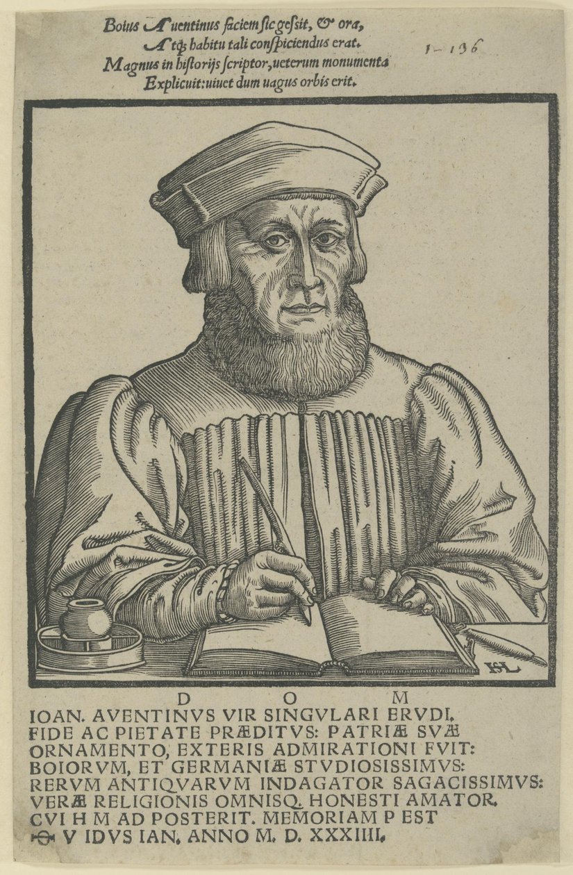 Ioannes Aventinus - Widmung der Annalen der Bayern von Hanns Lautensack