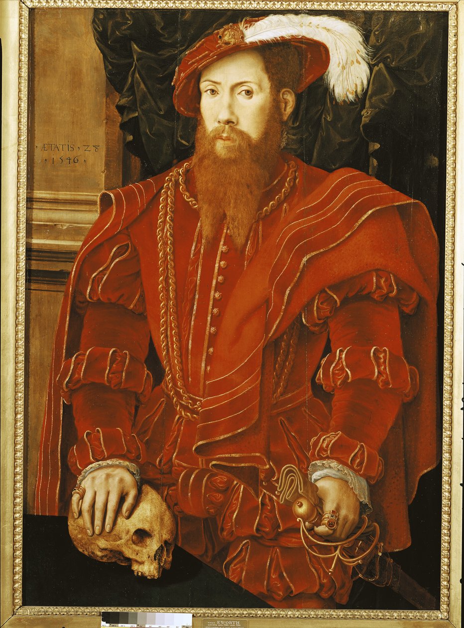 Porträt eines Gentlemans des englischen Hofes von Hans Eworth