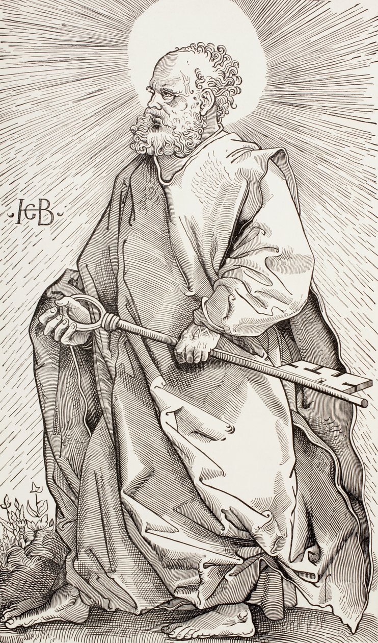St. Peter hält die Schlüssel des Himmelreichs von Hans (after) Baldung Grien