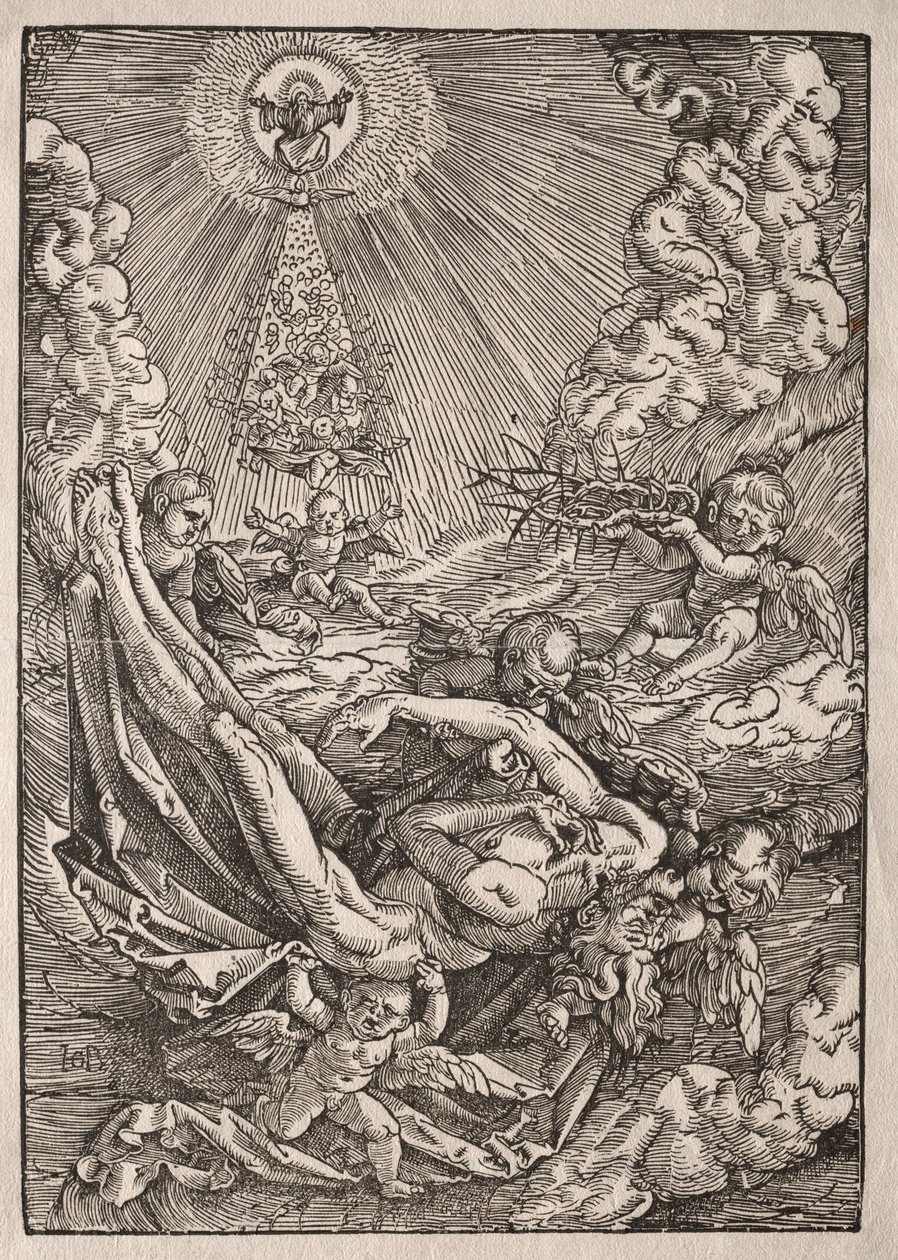 Christus wird von Engeln in den Himmel getragen von Hans Baldung