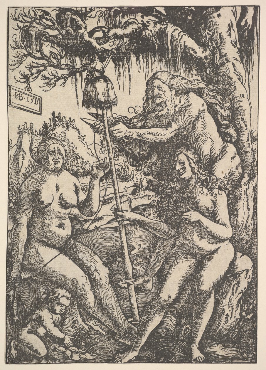 Die drei Schicksalsgöttinnen: Lachesis, Atropos und Klotho, 1513 von Hans Baldung